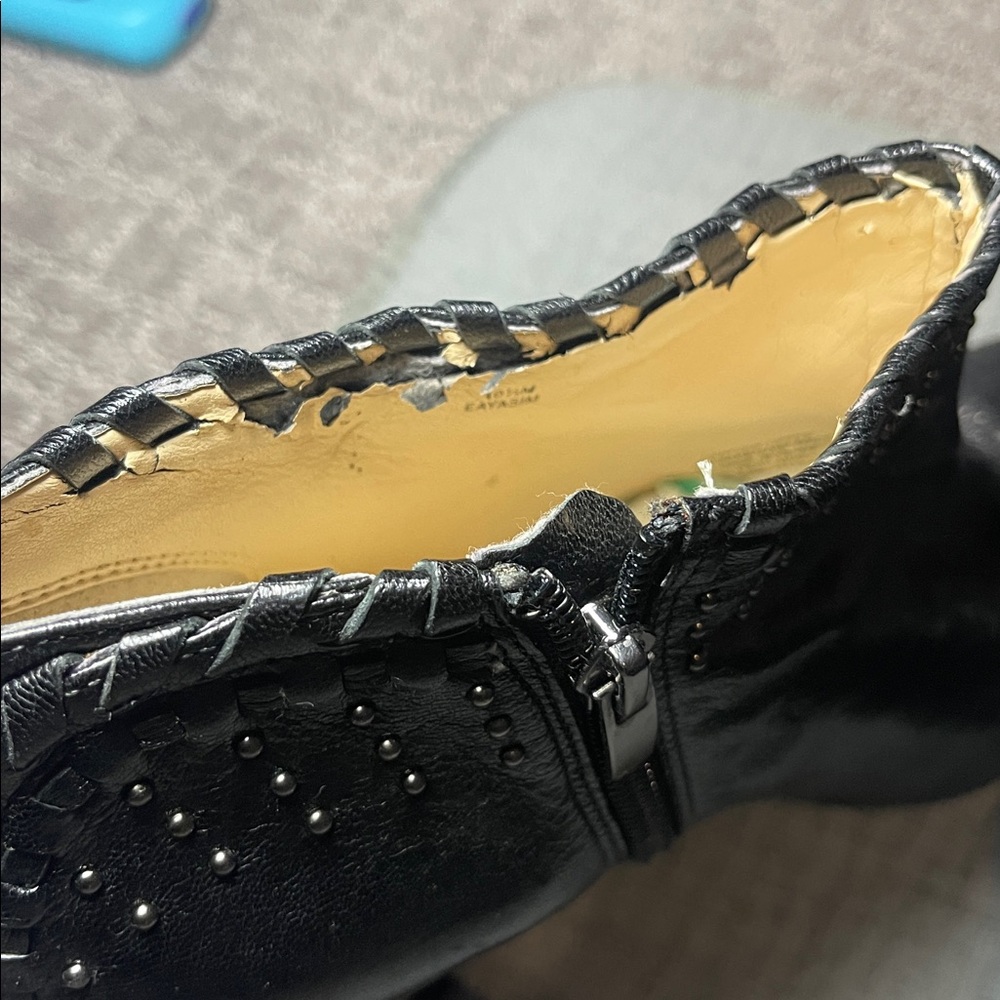 Enzo Angiolini Black Studded Leather Booties - Picture 6 of 7